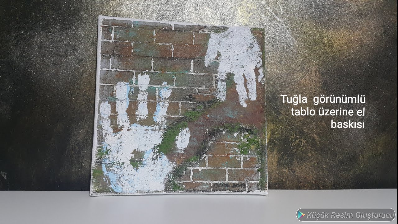 Pano Yapımı, Çocuklarımızdan Hatıra El Baskısı, Canvas Üzerine Tuğla Pano Yapımı, Çocuklarımızdan Hatıra El Baskısı, Canvas Üzerine Tuğla