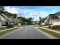 Evening drive through neighborhoods north carolina usa  driving sounds for sleep and study