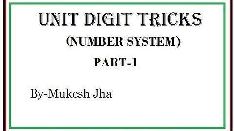 Unit Digit Tricks ( Number System ) part-1] Solve it in 10 Seconds for SSC CGL | CHSL | CPO