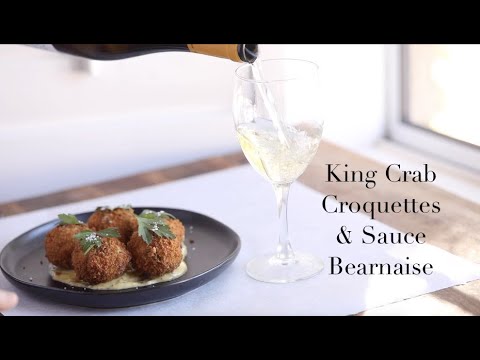 King crab croquettes with sauce béarnaise, from the video
