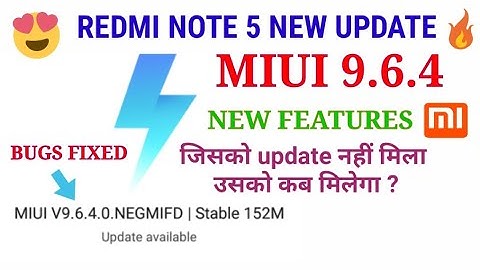 Miui 9.6.4.0 NEGMIFD | Redmi note 5 new update miui 9.6.4 | miui 9.6.4 update for Redmi note 5