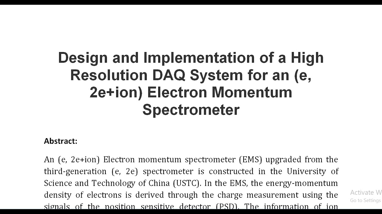 Design and Implementation of a High Resolution DAQ System for an e, 2e+ion Electron Momentum Spectro