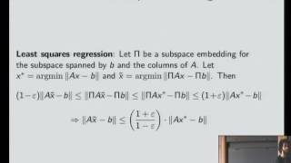 Random Matrices, Dimensionality Reduction, Faster Numerical  Algebra Algorithms - Jelani Nelson