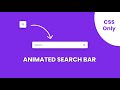 How to Make Animated Search Bar in HTML and CSS | Website Search Bar @codehal