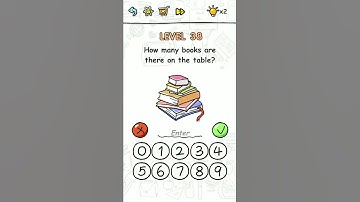 brain challenge level 38 How many books are on the table, Solution Walkthrough