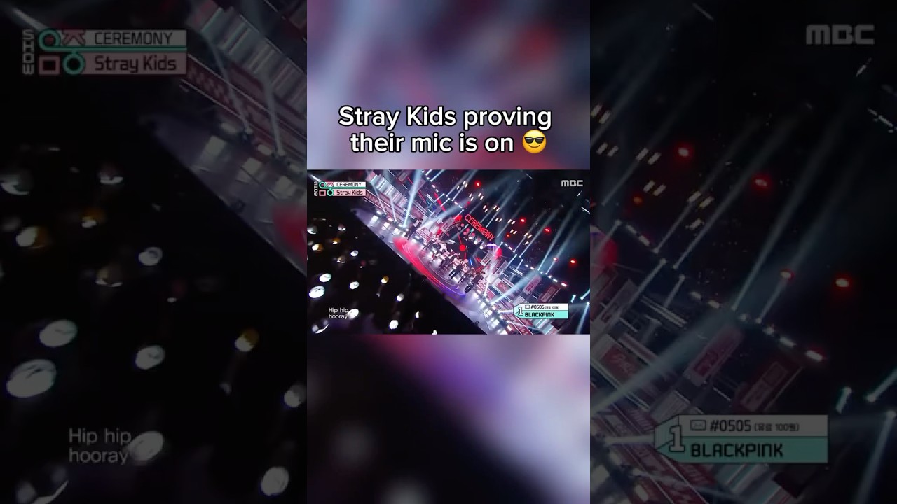 Stray Kids proving their mic is on (Again😏😎!) for Ceremony performance 