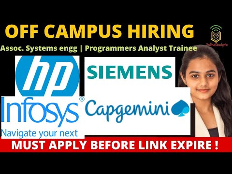 Biggest Hiring From Capgemini/ Infosys/ HP/ Siemens| Core IT Jobs| Any Batch| Any Graduate|Apply Now