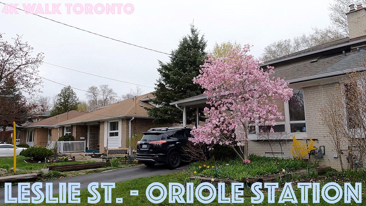 Leslie St. x York Mills Rd.- Oriole Station - Leslie Station (TTC Subway): 4K Walk Toronto, Canada