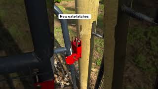 Installed cattle gate latches for one hand opening #diy #farmstead #animals #chicken #homestead