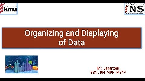 Biostatistics Unit 2 | Organization & Display of Data | Tables, Graphs & Charts for BS/MS Students