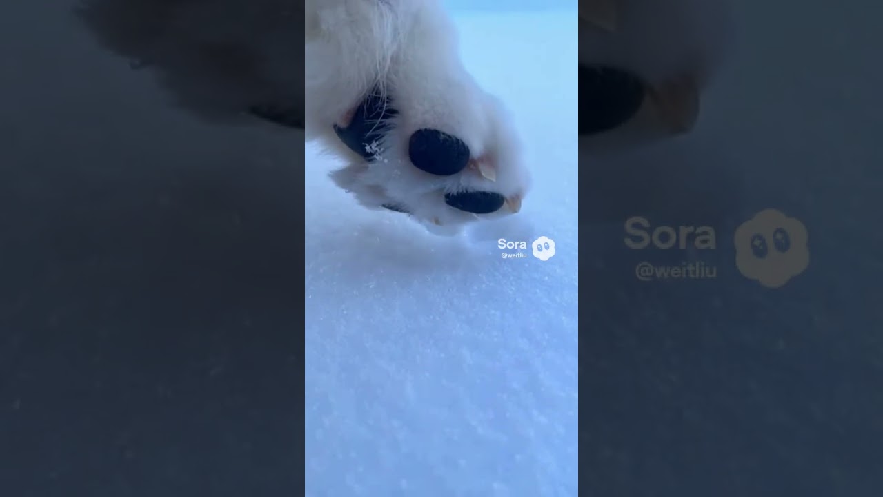 Samoyed Paw Prints on Fresh Snow 🎧 ASMR