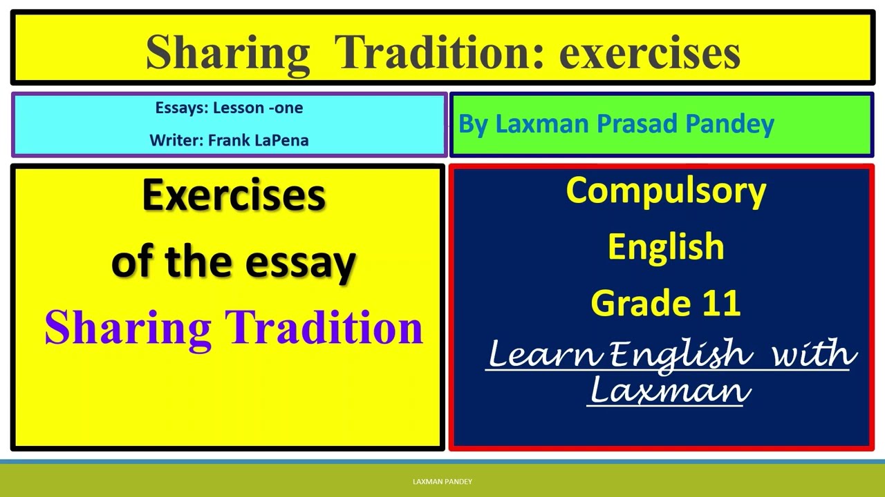 essay sharing tradition class 11 exercise