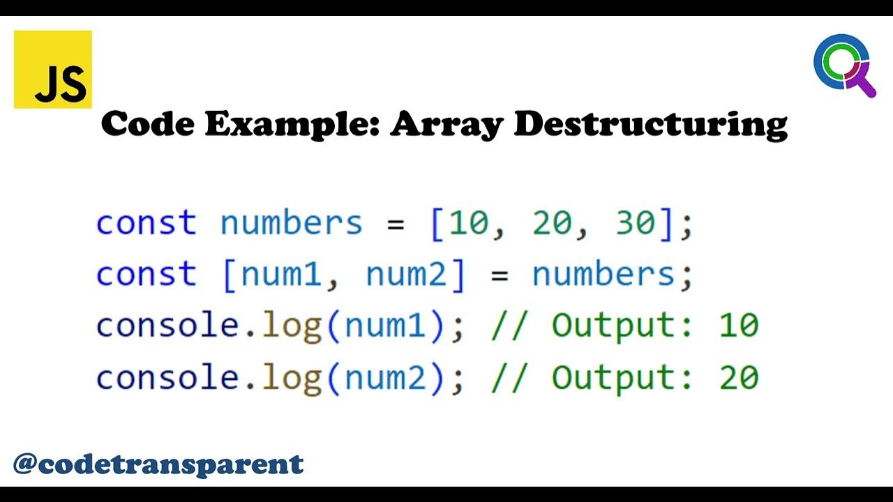 JavaScript ES6: Destructuring Assignment | Arrays, Objects, and Nested ...
