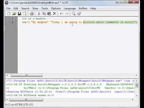How to Use Comment in Autoit Scripting Language - YouTube