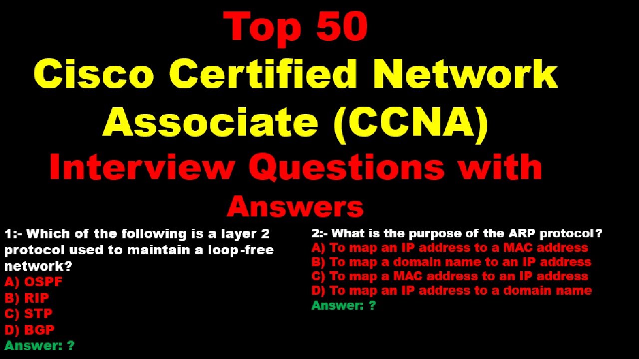 Top 50 Cisco Certified CCNA - Cisco Interview Questions with Answers # ...