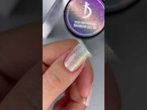 Моделирующий гель для ногтей Kodi Rainbow Gel No01 прозрачный голографический 13 г, видео 1