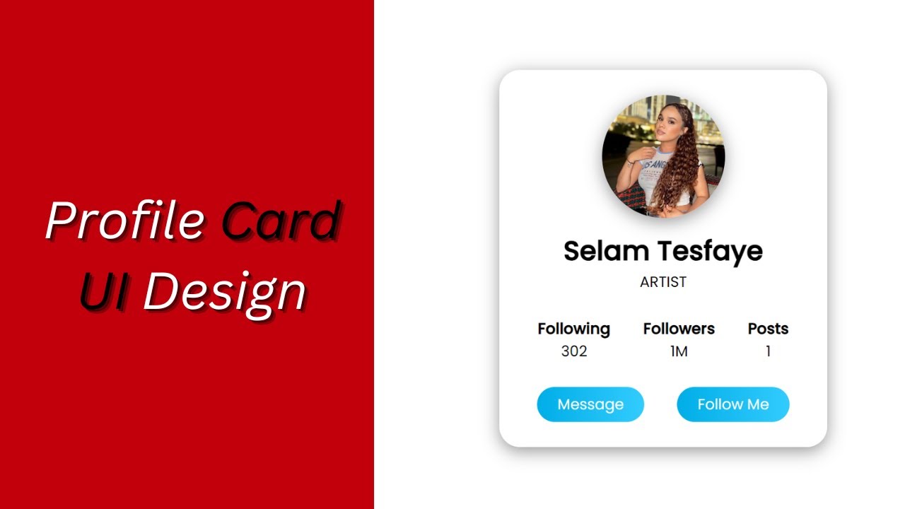 Profile Card አሰራር| Master the art of Profile Card creation with HTML ...