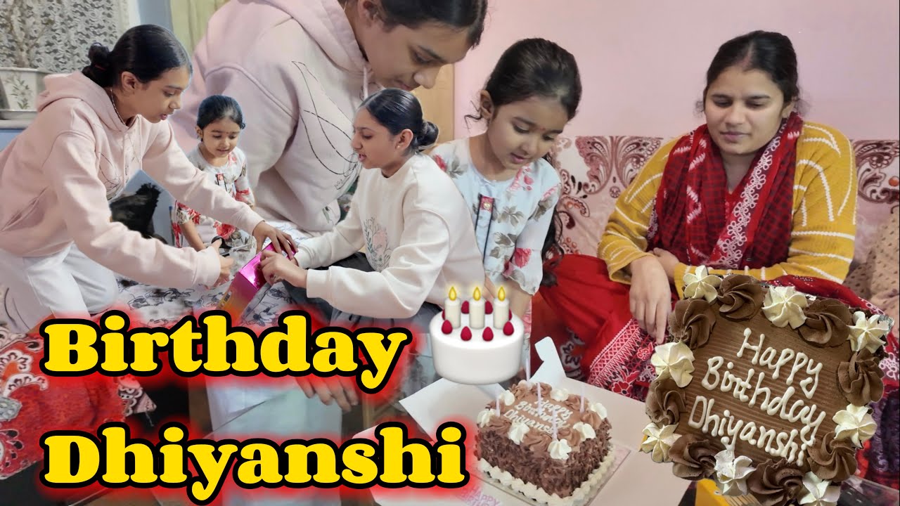 Dhiyanshi Birthday ma Malyu Gift and Cake //