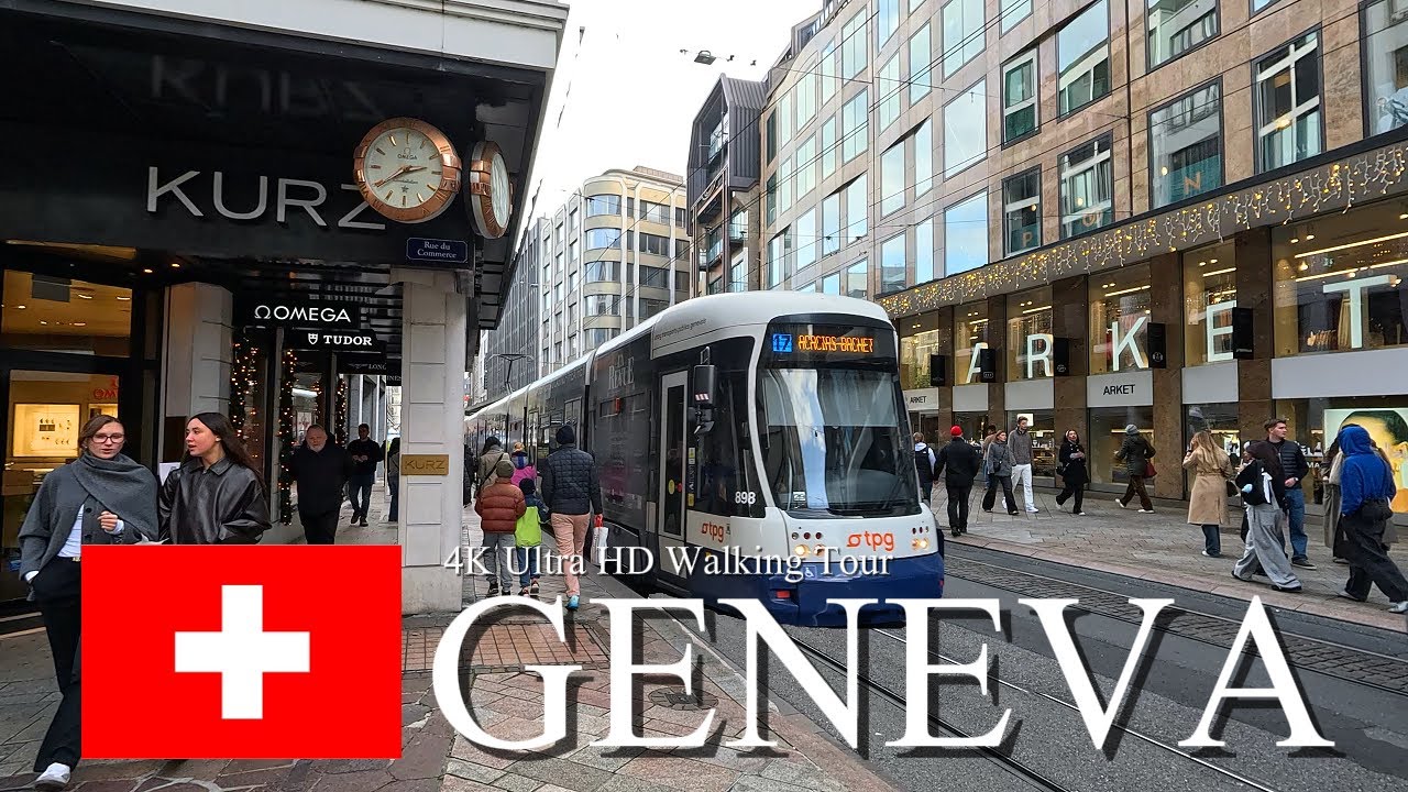 Geneva, Switzerland 🇨🇭 | Autumn Walking Tour of Luxury Geneva in 4K Ultra HD 60fps