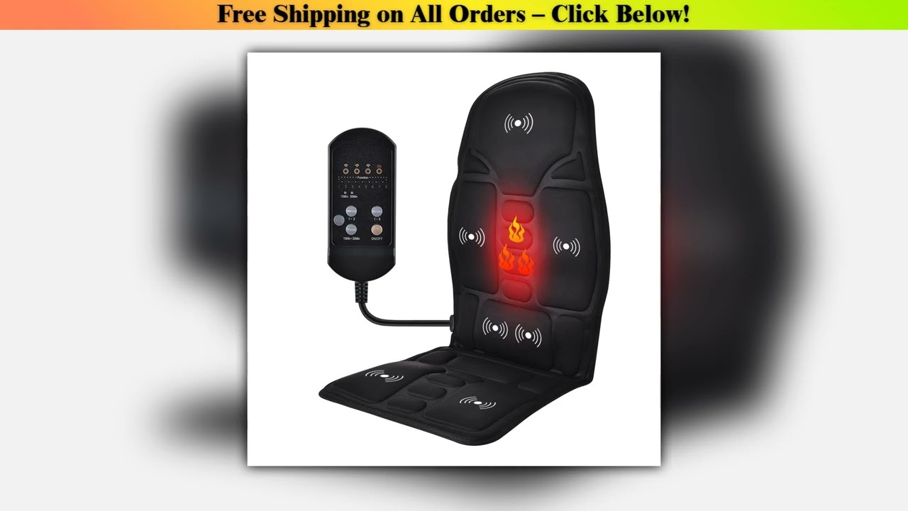 Massager Chair Pad Electric Heating Vibrating Cervical Neck Back Body Cushion Massag for Car Home L