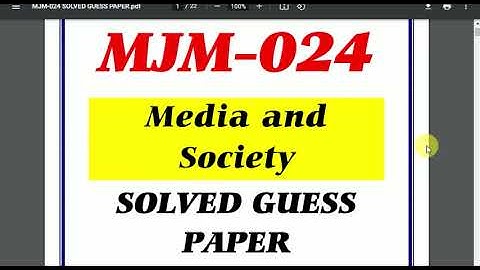 IGNOU MJM 024 Solved Guess Paper | In English | IGNOU Exam Guess Paper