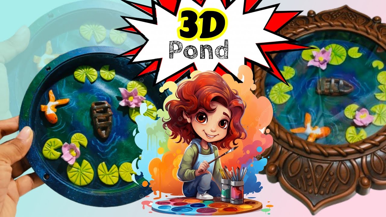 3D Pond from old clock 😱 || Diy 3D Pond 