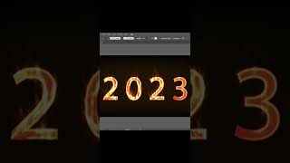 Flame new 2023 year banner. 2023 made from bright fire flames in Adobe illustrator Tutorial #shorts