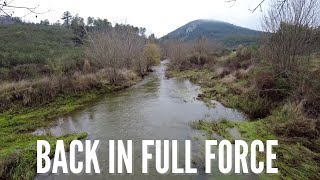 River running again after extreme drought this summer - Walks in the Portuguese countryside
