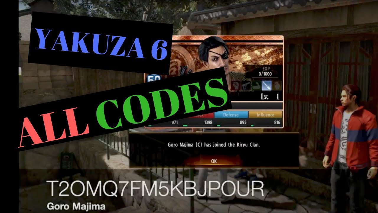 Yakuza 6: Clan Creator Codes - ALL - Includes All Secret Characters - SUPER RARE - YouTube