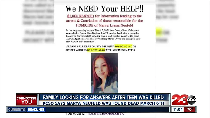 Teen Marya Neufeld found killed near orchard leave...