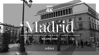 WALKING TOUR🚶🏻🚶🏻‍♀️ MADRID - 4K - Teatro Real - Puerta de Toledo - Zekkei WalkingTours