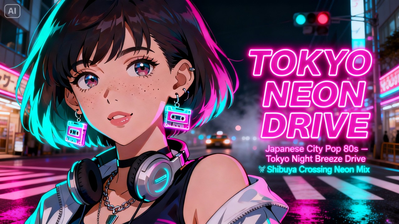 Japanese City Pop 80s – Tokyo Night Breeze Drive 🌃 | Shibuya Crossing Neon Mix