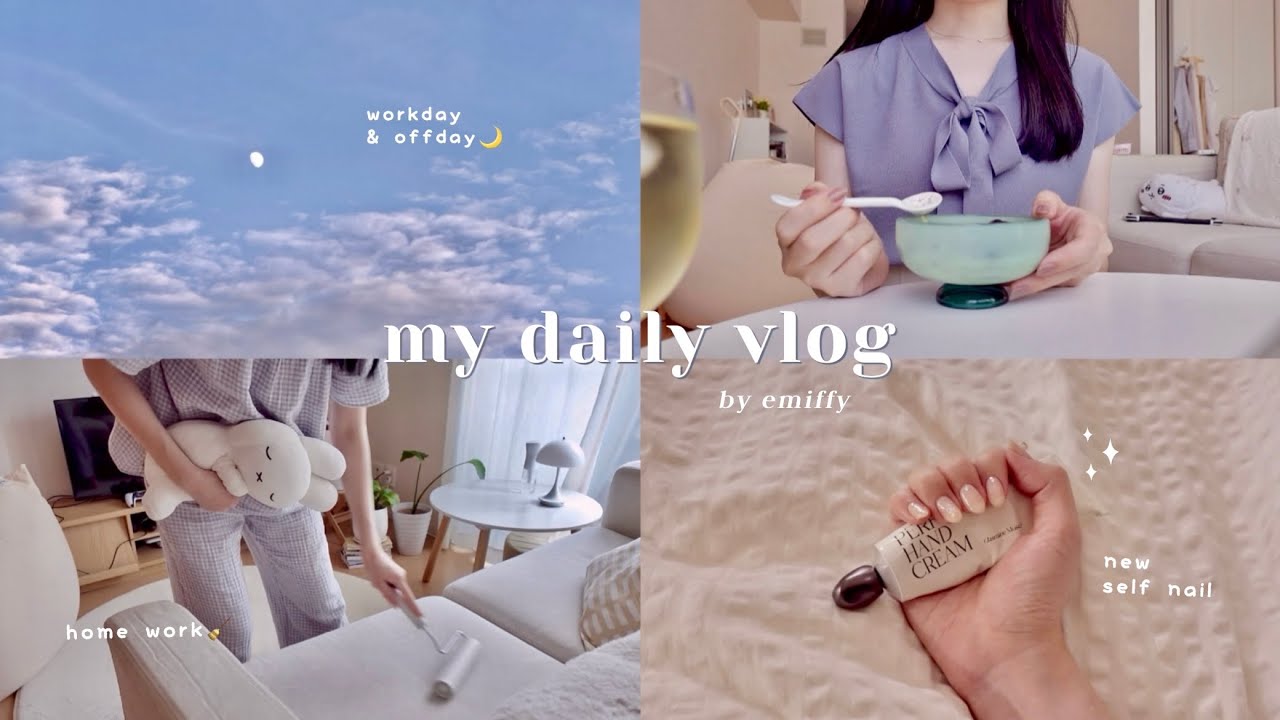 office worker's daily vlog👩🏻‍💻☁️ organize my life & healthy habits｜home work, cooking, self nails