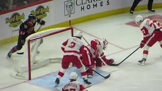 Cam Talbot In Action During The Red Wings Senators Hockey Game