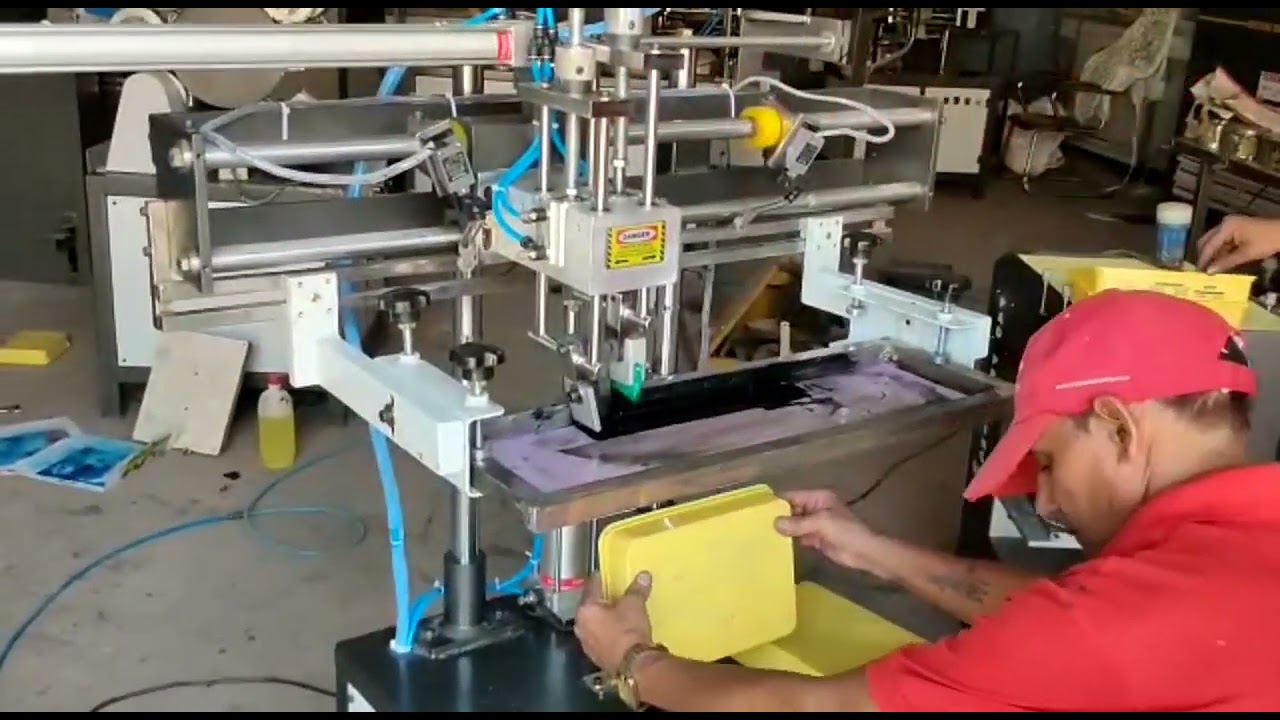 Super Print Flat Food Container Pneumatic Screen Printing Machine