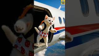 Plane Falling From Sky...Until a Giant Bear Caught It Mid-Air 🐱🚀 #aishortfilm #cartooncat