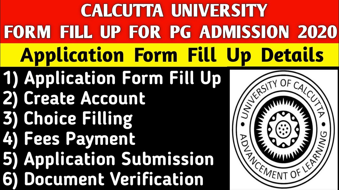 CALCUTTA UNIVERSITY APPLICATION FORM FILL UP FOR PG ADMISSION💥|calcutta ...