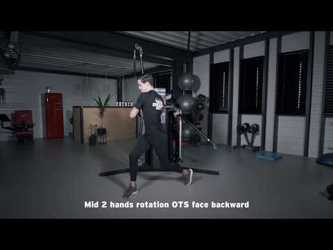 Exercise 99: rotation handle 1 mid 2 hands rotation OTS face backward | Keiser Europe