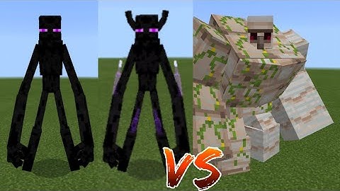 Mutant Enderman and Mutant Enderman Vs Giant Iron Golem - Minecraft Mob Battle