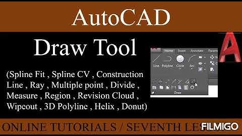 Draw tool in autocad,spline fit,spline CV,construction line,ray,divide,measure,region,cloud,helix