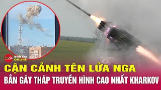 Khoảnh khắc Nga tập kích phá hủy tháp truyền hình Ukraine | Tin24h