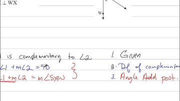 Prove perpendicular lines given complementary angles