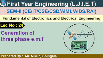 Lec-24 _Generation of  three phase e.m.f |Fundamental of Electronics and Electrical Engineering| Fir