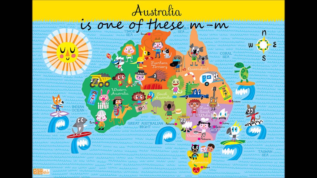 Карта жизни дети. Австралия карта для детей. Австралия на детской карте.