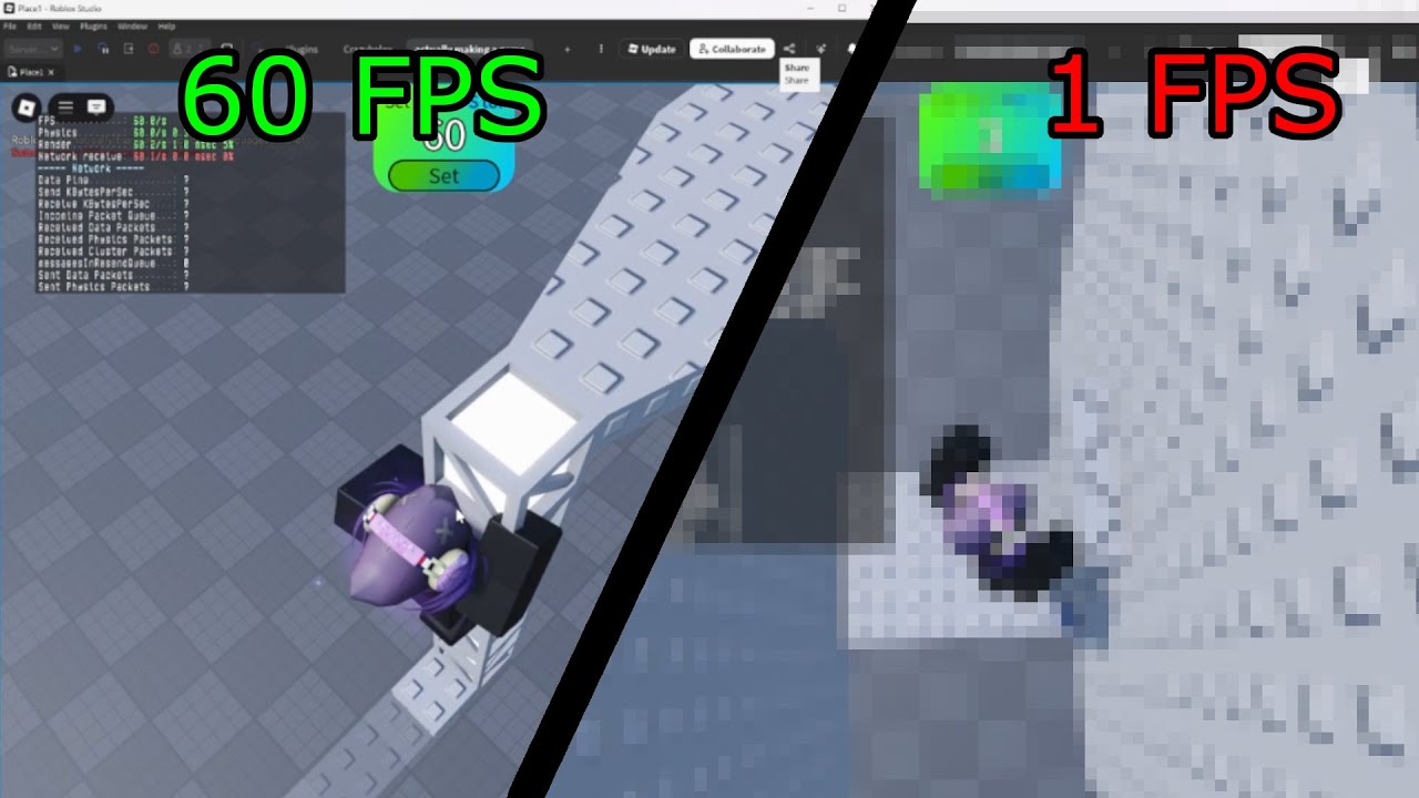 Roblox FPS Obby Comparison (1 FPS) - YouTube