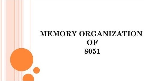 Memory organization of 8051 Microcontroller.2 July 2021