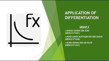 PRESENTATION 1- APPLICATION OF DIFFERENTIATION (DBM20023 ENGINEERING MATHEMATICS 2)