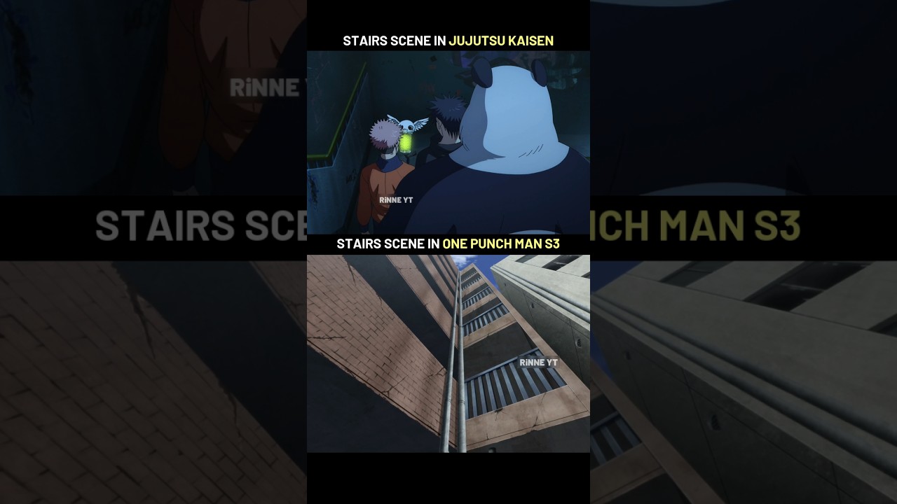 Stairs scene in Jujutsu Kaisen vs One Punch Man Season 3 