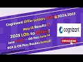 Cognizant Offer Letters OUT! | May 13 Results | 17 June DOJ OB Pass | BGV, DOJ &amp; ID FAQs
