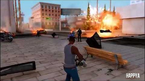 Grand Theft Auto: San Andreas - Overdose Effects v1.5 Minigun Gameplay